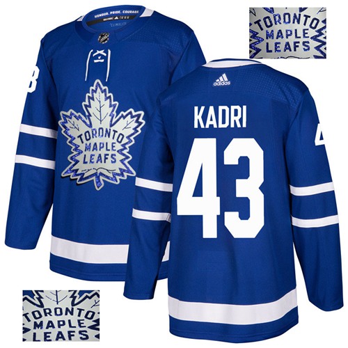Adidas Maple Leafs #43 Nazem Kadri Blue Home Authentic Fashion Gold Stitched NHL Jersey - Click Image to Close